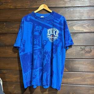 Vintage 90s Duke Blue Devils 1991 National Champions AOP T-Shirt Champion Tag